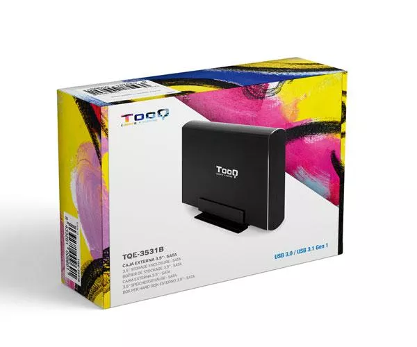 Caja externa aluminio 3.5 USB 3.0/3.1 Gen 1 Sata Tooq Negra TQE-3531B
