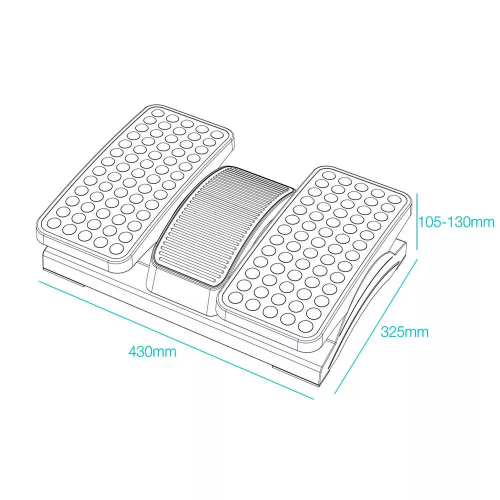 Reposapies Tooq / Ajustable en altura e inclinaci&oacute;n / Negro / TQFR0605-B