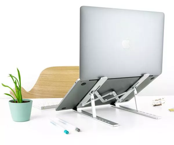 Soporte aluminio plegable para portatil Hasta 15"  Tooq TQLRS0033-AL / 7 niveles de altura / Tablets / Movil