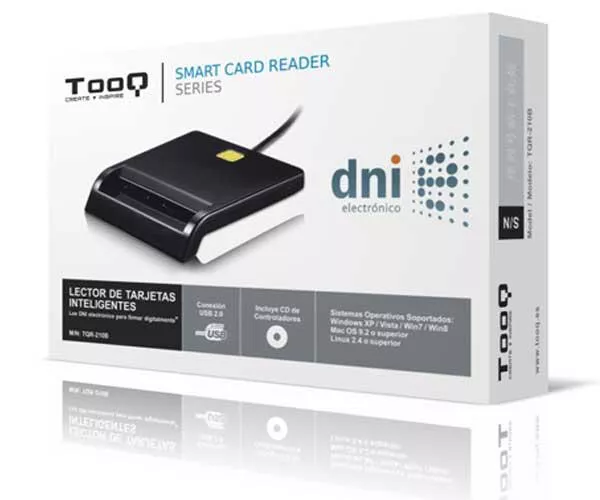 Lector Dni externo Tooq USB 2.0 Negro / Dni 4.0 / TQR-210B