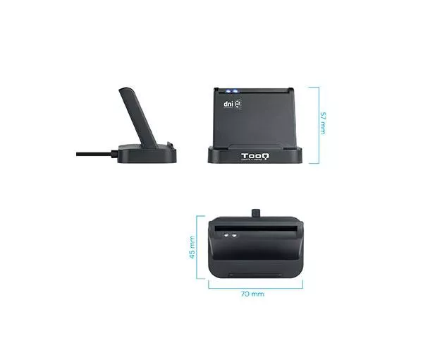 Lector Dni externo Tooq USB 2.0 Vertical / Dni 4.0 / Negro / TQR-220B