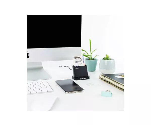 Lector Dni externo Tooq USB 2.0 Vertical / Dni 4.0 / Negro / TQR-220B