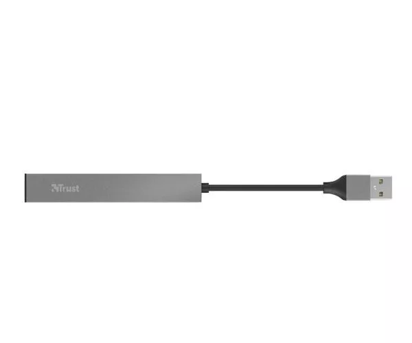 Hub 4 puertos USB 2.0 / Trust Halix / Aluminio / Dise&ntilde;o metalico y compacto  23786
