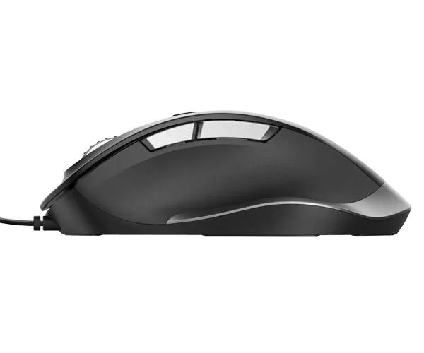 Raton &oacute;ptico Usb Trust Fyda / Ergonomico / 5.000 dpi / 6 Botones / Negro / 24728