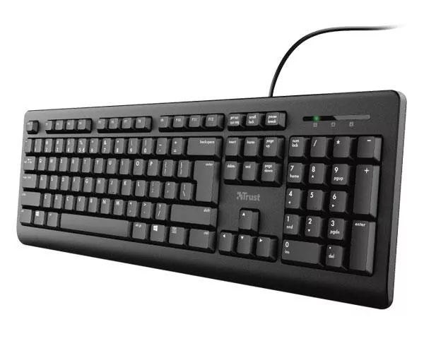 Teclado multimedia Usb Trust TK-150 / Tama&ntilde;o compacto / Teclado Silenciado / Resistente a derrames