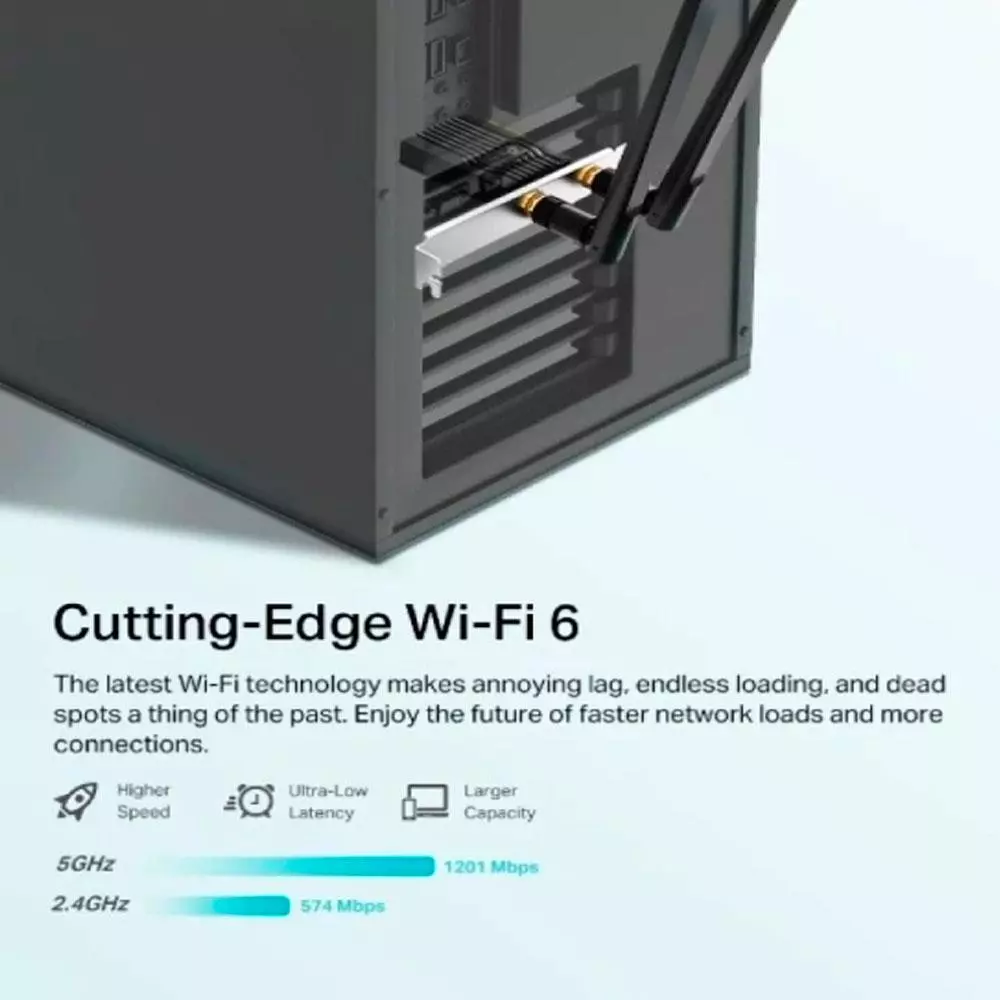 Tarjeta de red PCI-E Wifi 6 / AX1800 / Bluetooth 5.2 / 2x Antenas / TP-LINK / ARCHER TX20E
