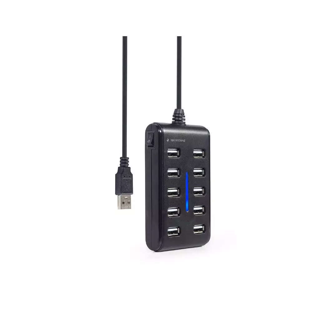 Hub 10 Puertos Usb 2.0 / Gembird / Negro / UHB-U2P10P-01