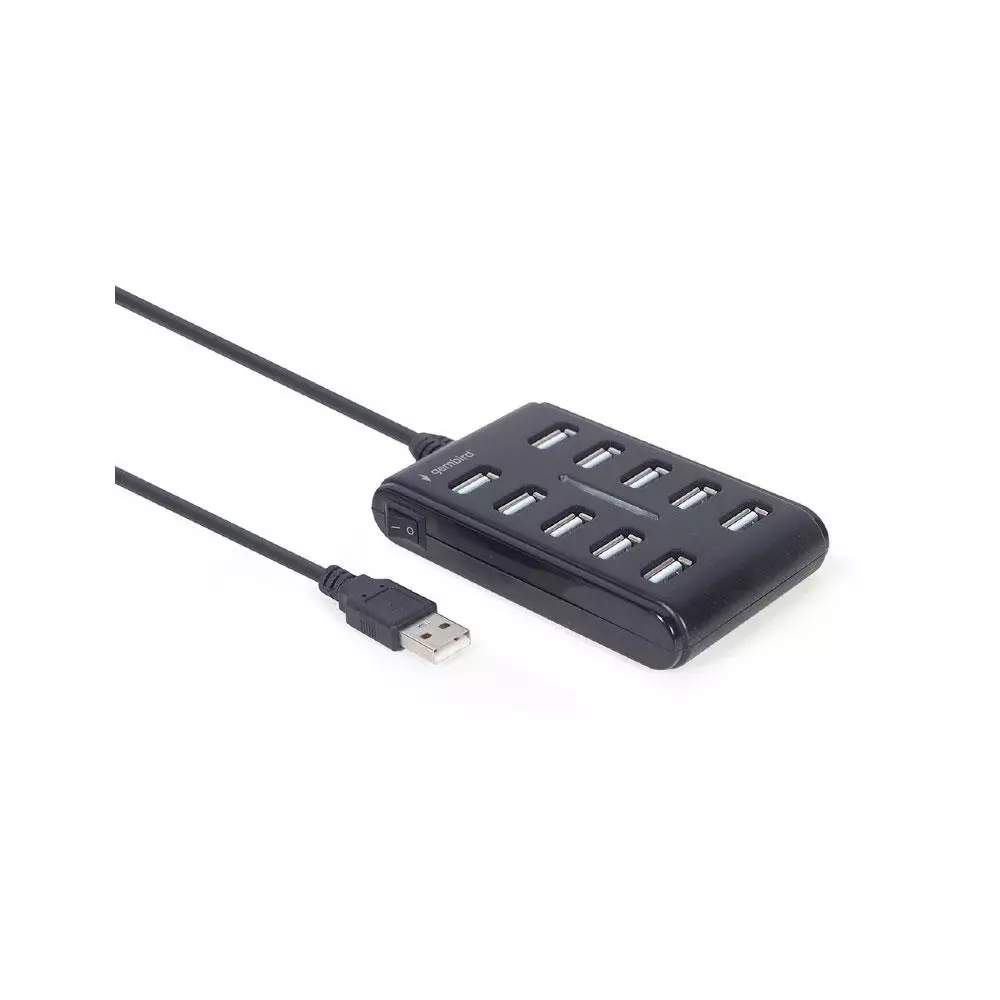 Hub 10 Puertos Usb 2.0 / Gembird / Negro / UHB-U2P10P-01