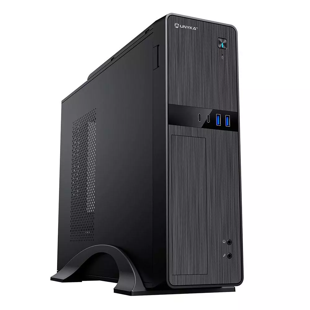 &divide; Caja microatx slim unyka uk2011 type c dise?o compacto fuente sfx 450w formato horizontal vertical