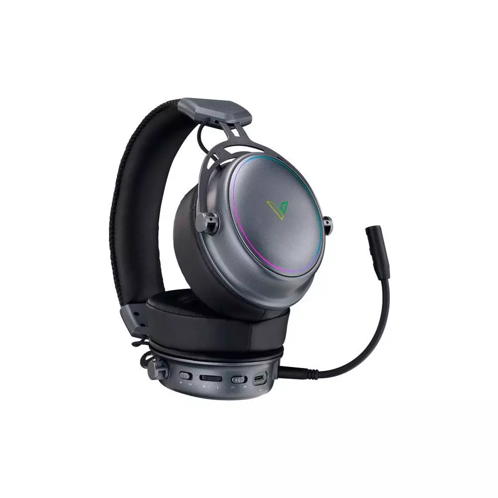 Auriculares inalambricos RAPOO VH800 Gaming / BT 5.2 / RF 2.4Ghz / RGB / Cancelacion de ruido / Negro