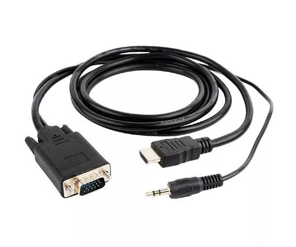 Cable adaptador HDMI a VGA + Audio (Cables 1.8 Metros) Negro / a-hdmi-vga-03-6