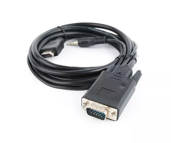 Cable adaptador HDMI a VGA + Audio (Cables 1.8 Metros) Negro / a-hdmi-vga-03-6