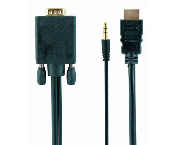 Cable adaptador HDMI a VGA + Audio (Cables 1.8 Metros) Negro / a-hdmi-vga-03-6