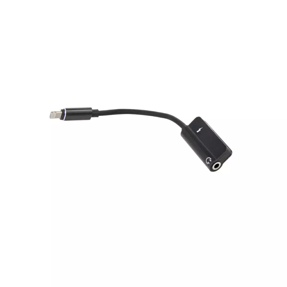 Cable adaptador de audio Iphone Lightning a Jack 3.5mm Negro Hembra