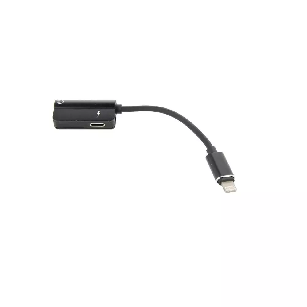 Cable adaptador de audio Iphone Lightning a Jack 3.5mm Negro Hembra
