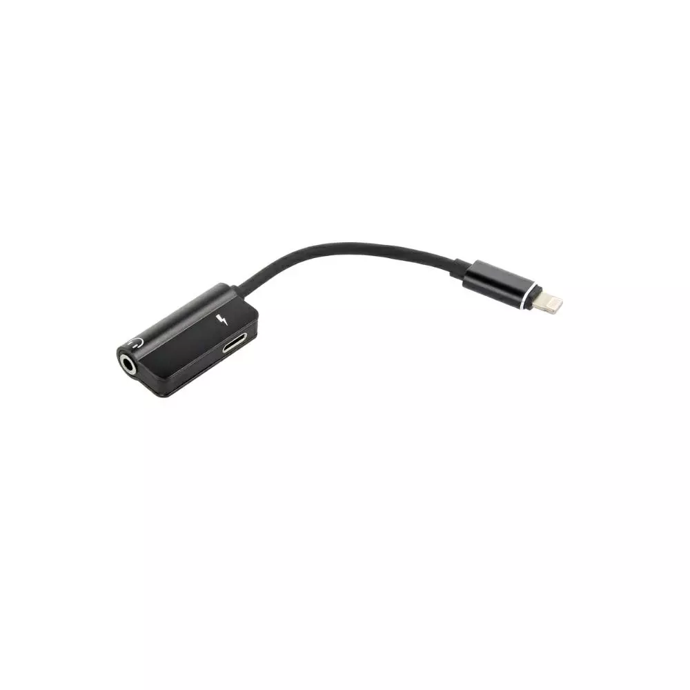 Cable adaptador de audio Iphone Lightning a Jack 3.5mm Negro Hembra