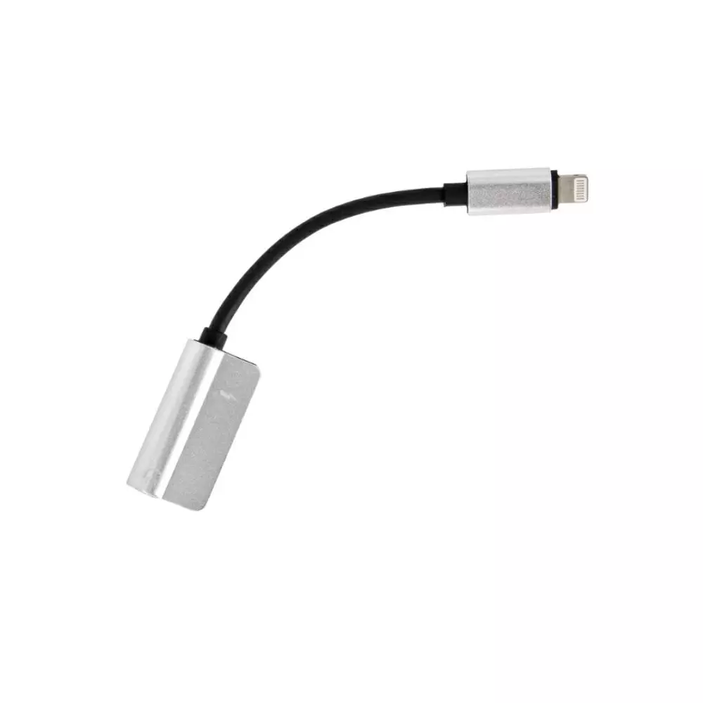 Cable adaptador de audio Iphone Lightning a Jack 3.5mm Plata Hembra
