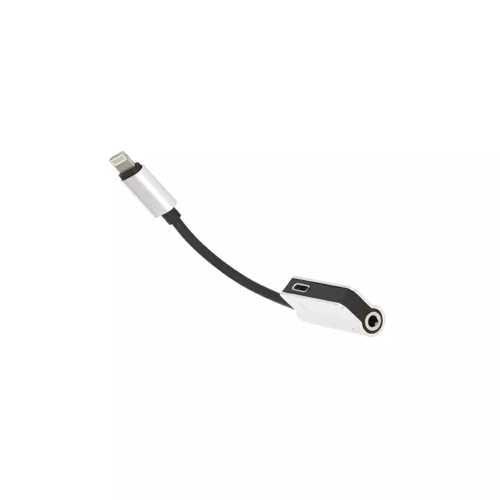 Cable adaptador de audio Iphone Lightning a Jack 3.5mm Plata Hembra