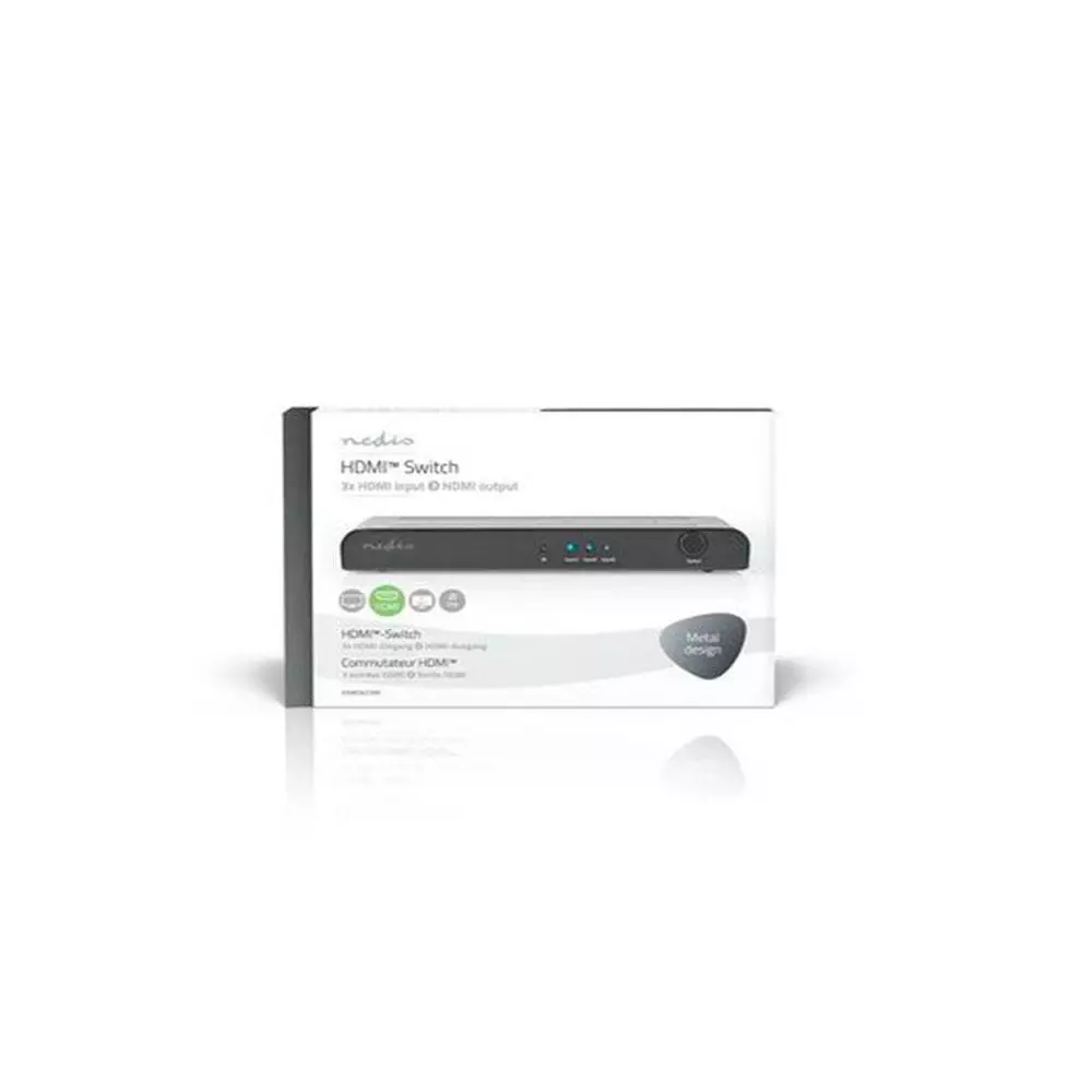 Conmutador Switch Nedis / 3xHDMI / 4K@60Hz / Alimentado / incluye cargador / VSWI3473AT
