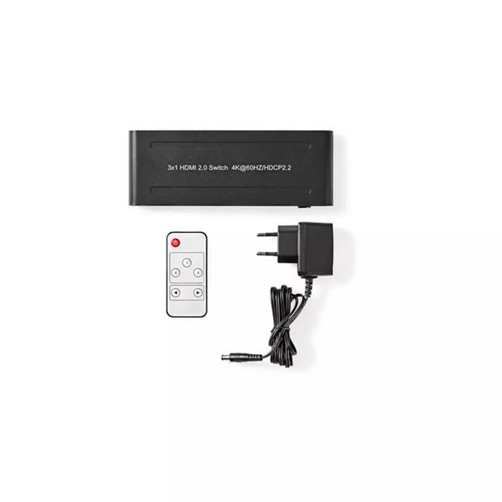Conmutador Switch Nedis / 3xHDMI / 4K@60Hz / Alimentado / incluye cargador / VSWI3473AT