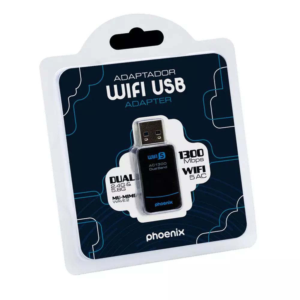 Tarjeta de red Mini USB Wifi WA-1300MB DualBand 1300mbps Phoenix