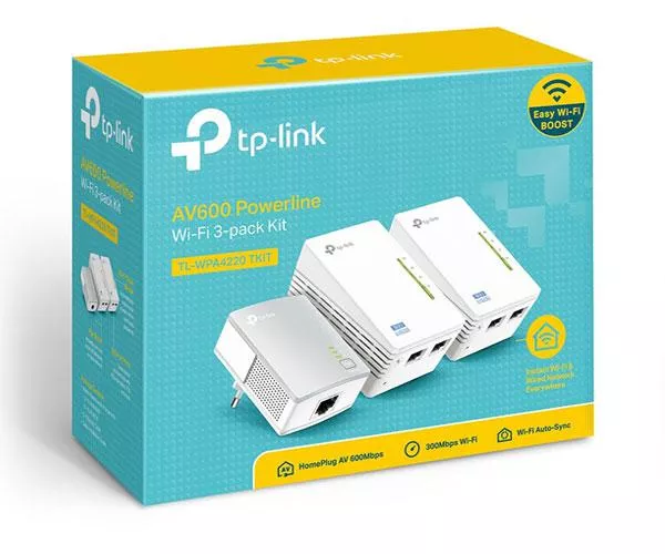 PLC WPA-4220T KIT av600 kit 3 uds 2 puertos TP-Link
