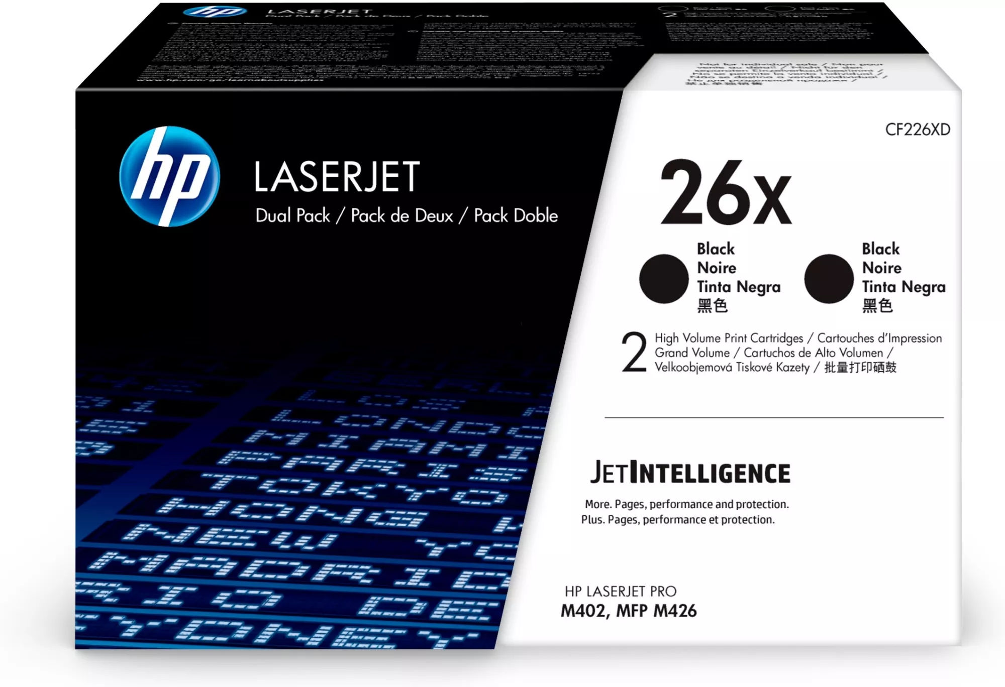 &divide; Pack 2 unidades t&oacute;ner originales hp cf226xd negro 26x 18.000 p&aacute;ginas