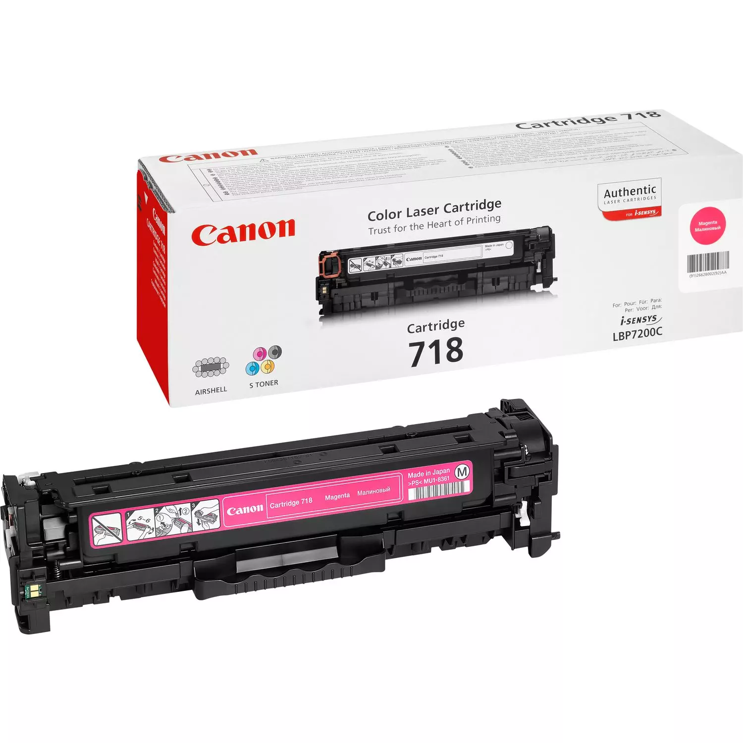 &divide; T&oacute;ner original canon crg-718m magenta 2.900 p&aacute;ginas