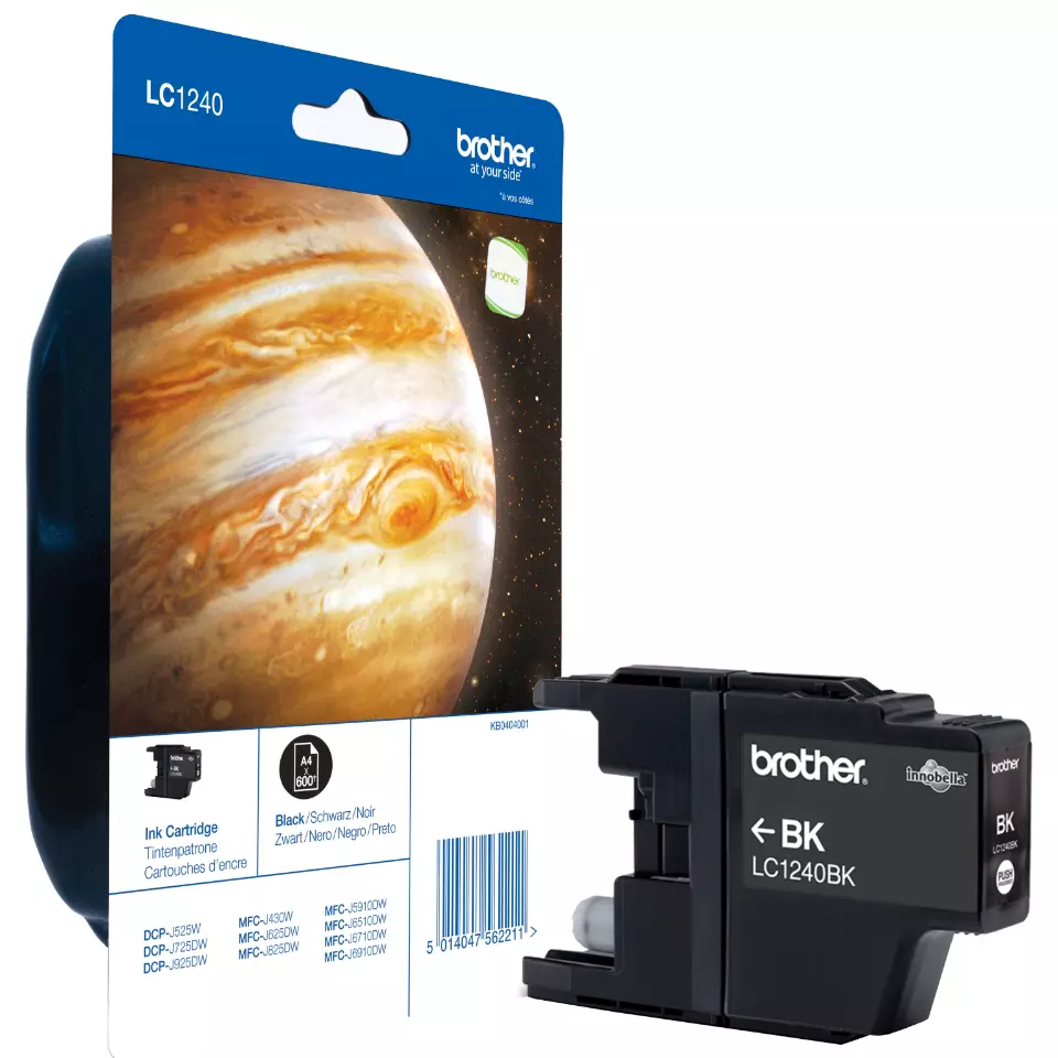 &divide; Tinta original brother lc1240bkbp negro 7.1ml + alarma