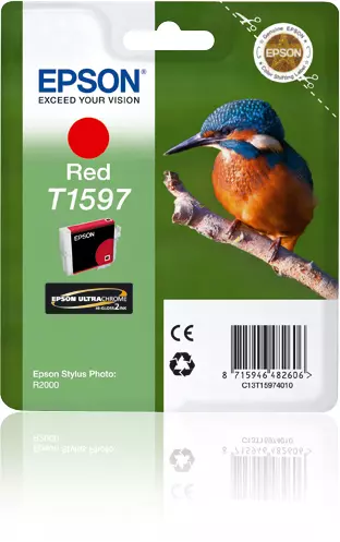 &divide; Tinta original epson t1597 rojo c13t15974010 17ml