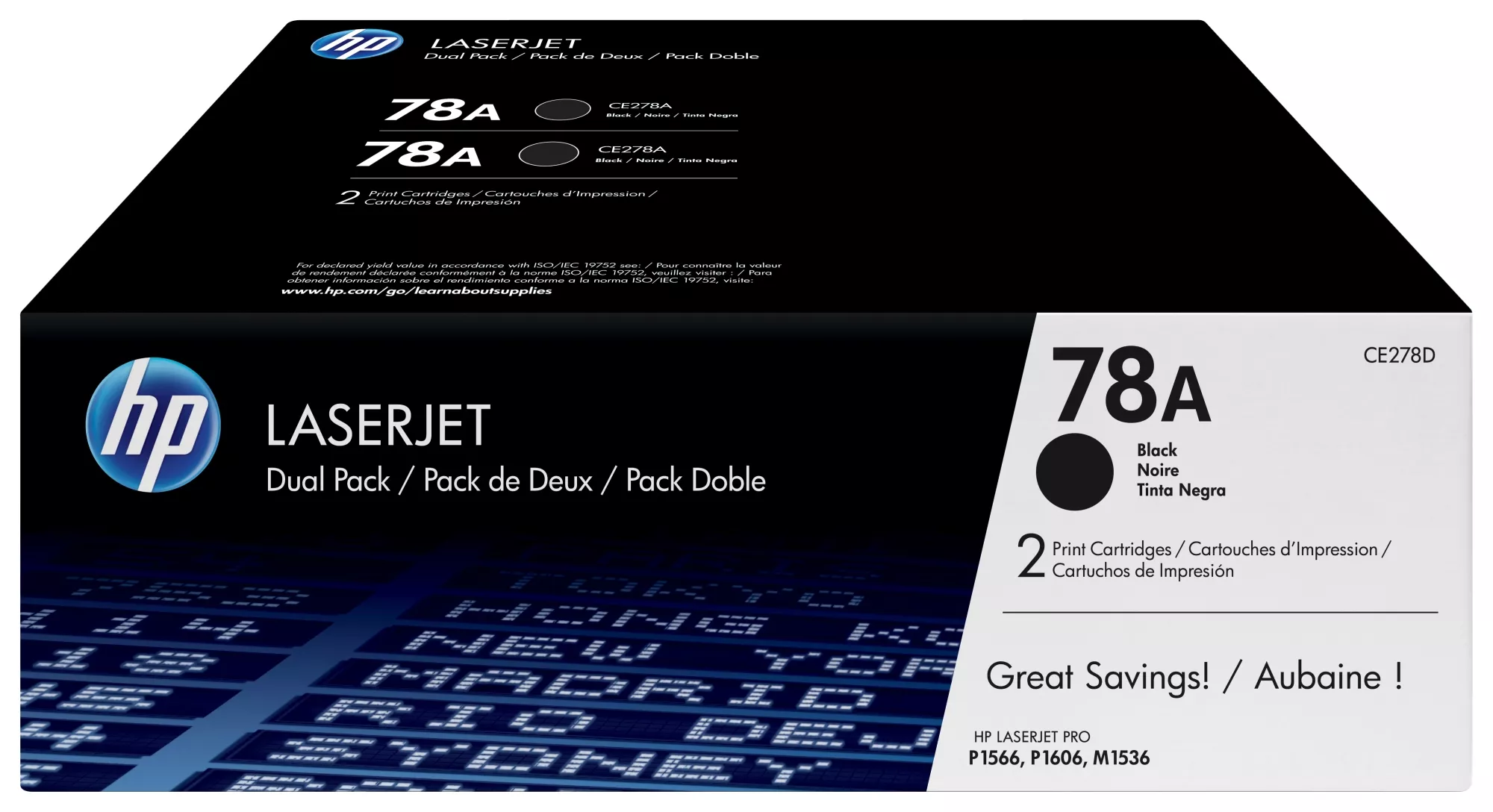 &divide; Pack 2 unidades t&oacute;ner originales hp ce278ad negro 78a 4.200 p&aacute;ginas