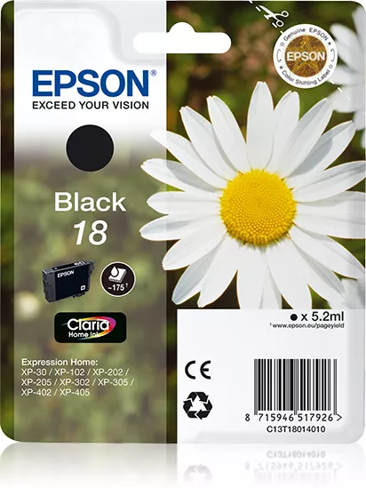 &divide; Tinta original epson t1801 negro c13t18014020 5.2ml