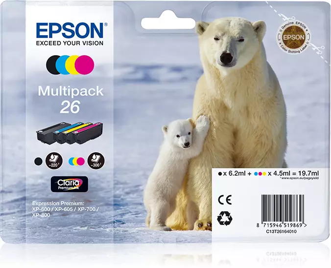 &divide; Tinta original epson t2616 multipack c13t26164010
