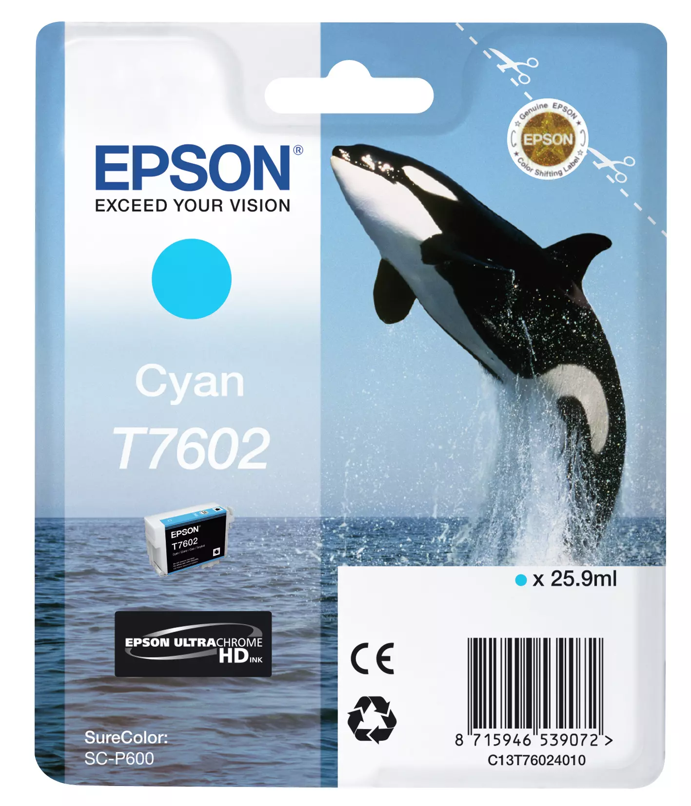 &divide; Tinta original epson t7602 cian c13t76024010 25.9ml