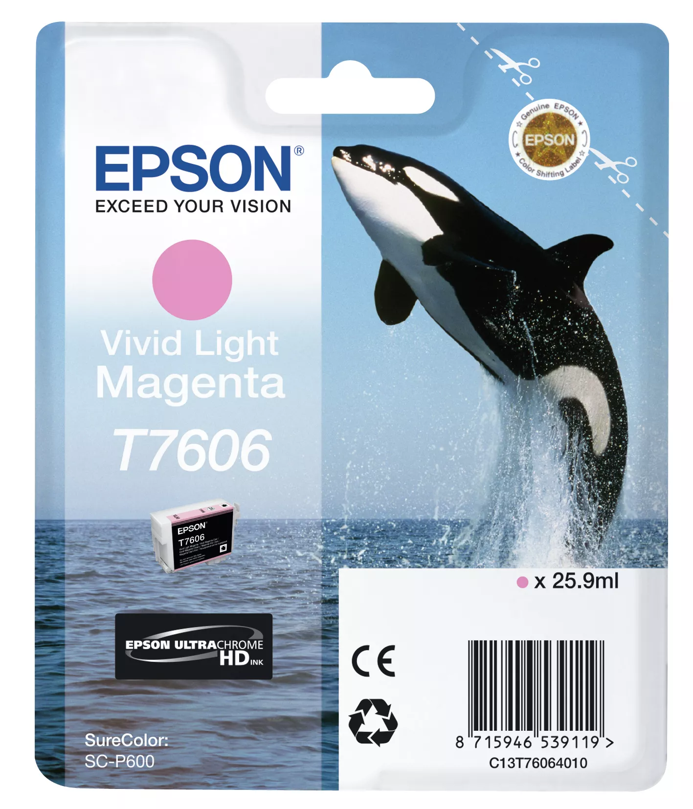 &divide; Tinta original epson t7606 magenta claro c13t76064010 25.9ml