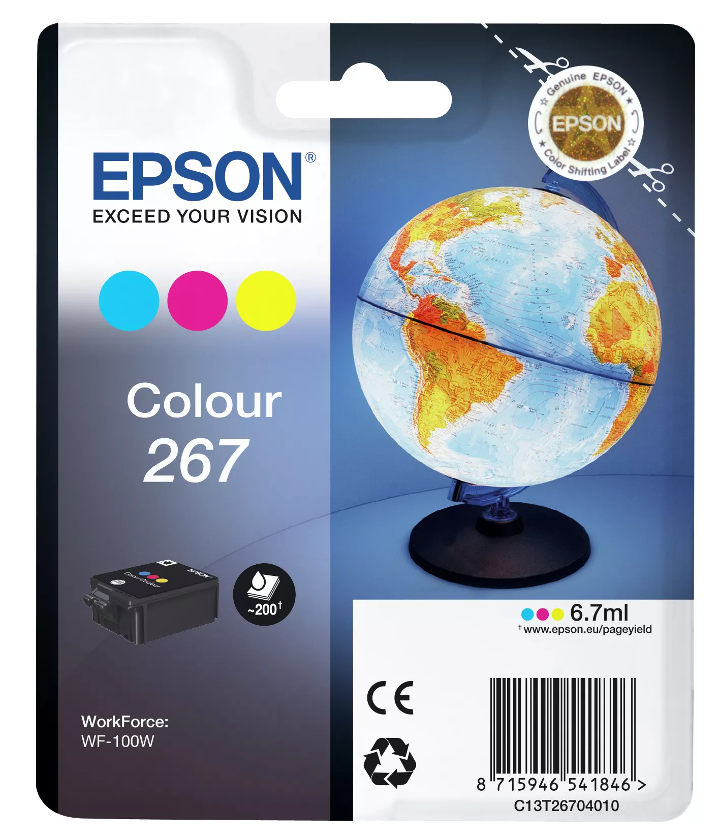 &divide; Tinta original epson t267 tricolor c13t26704010 6.7ml