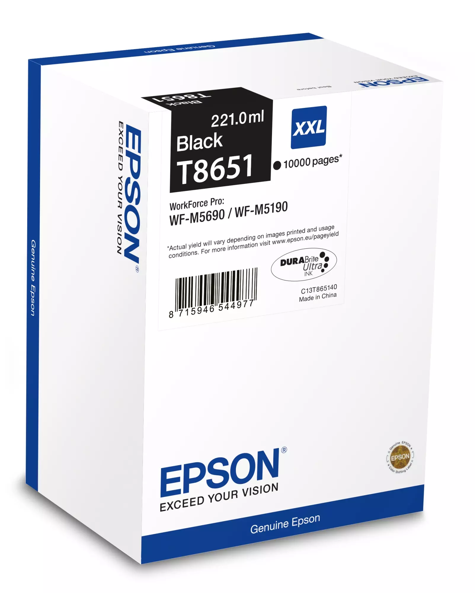 &divide; Tinta original epson t8651 xxl negro c13t865140 221ml