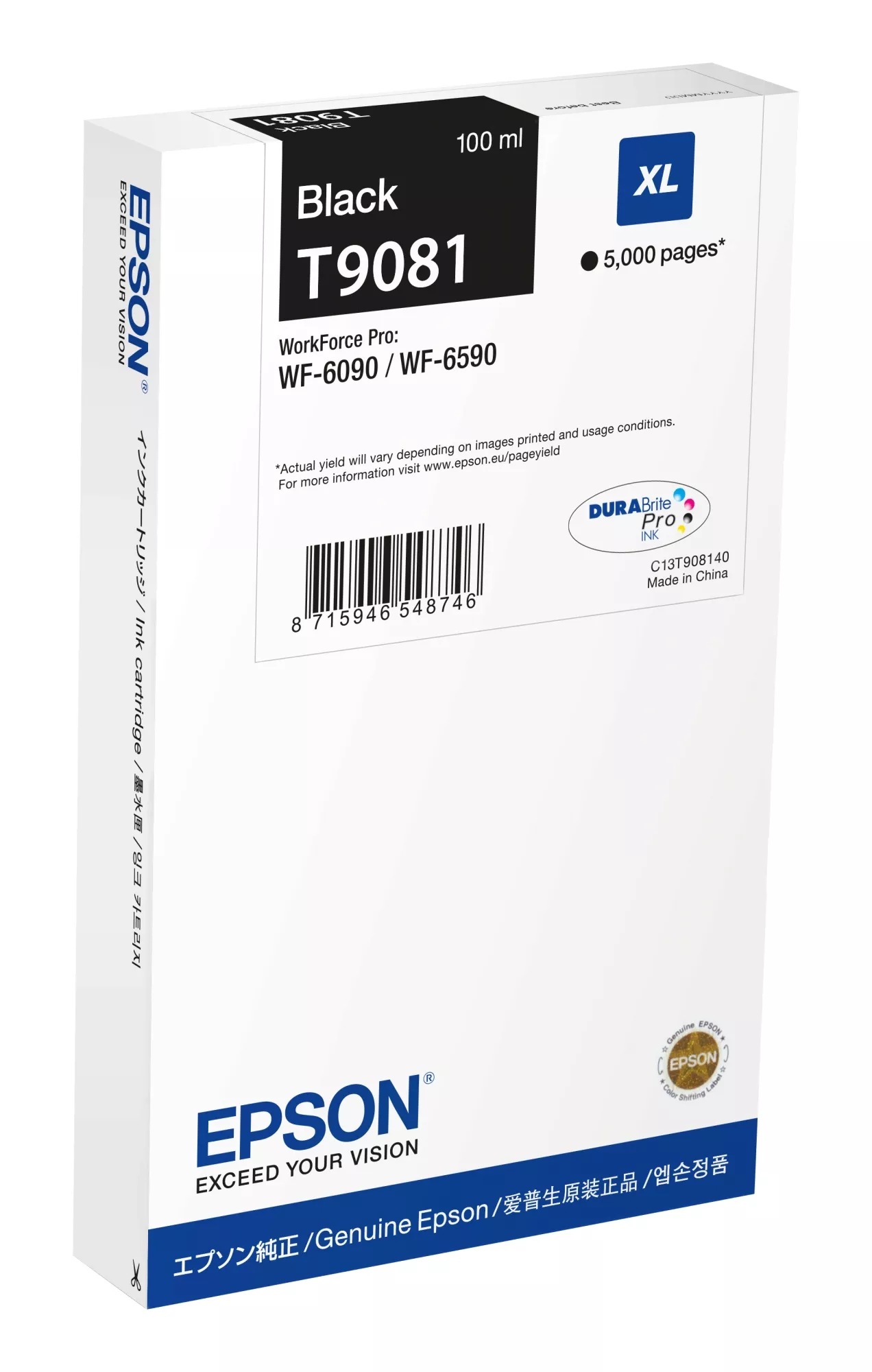 &divide; Tinta original epson t9081 xl negro c13t908140 100ml