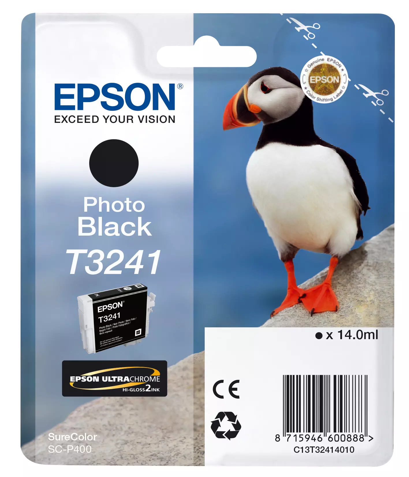 &divide; Tinta original epson t3241 negro foto c13t32414010 14ml