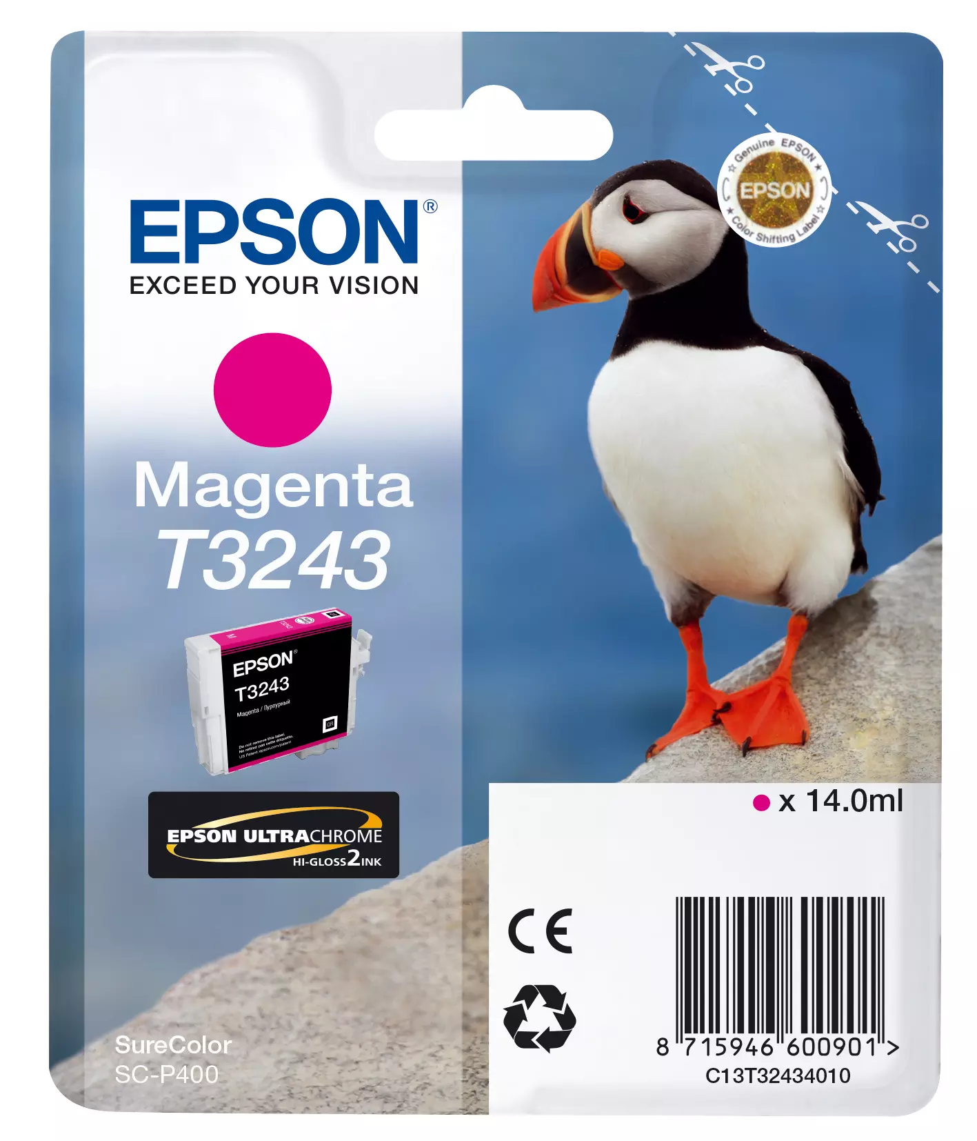 &divide; Tinta original epson t3243 magenta c13t32434010 14ml