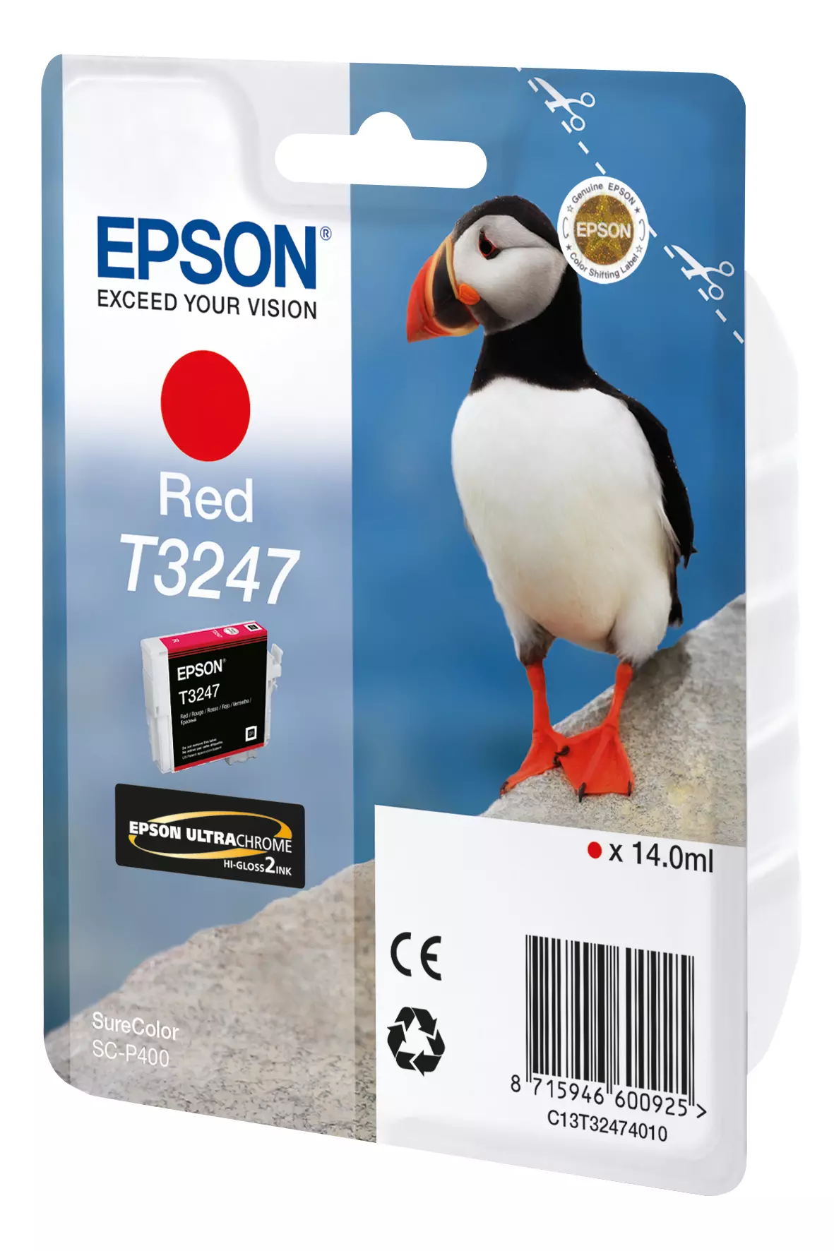 &divide; Tinta original epson t3247 rojo c13t32474010 14ml