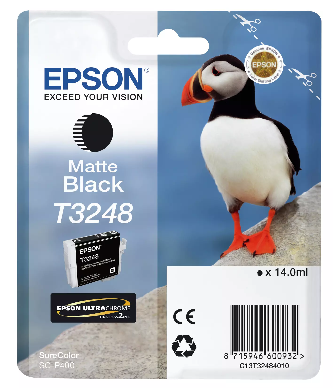 &divide; Tinta original epson t3248 negro mate c13t32484010 14ml