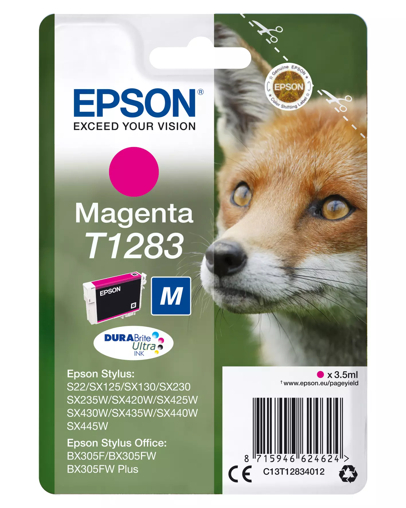 &divide; Tinta original epson t1283 magenta c13t12834012 3.5ml