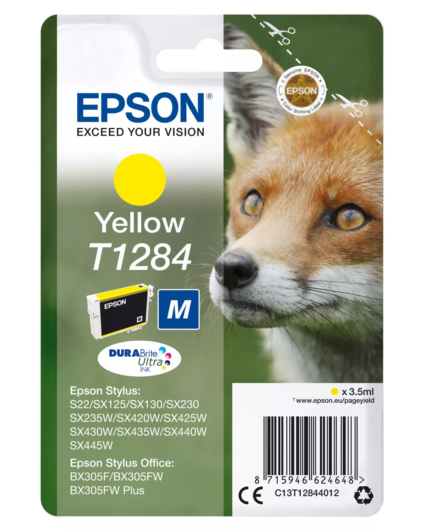 &divide; Tinta original epson t1284 amarillo c13t12844012 3.5ml