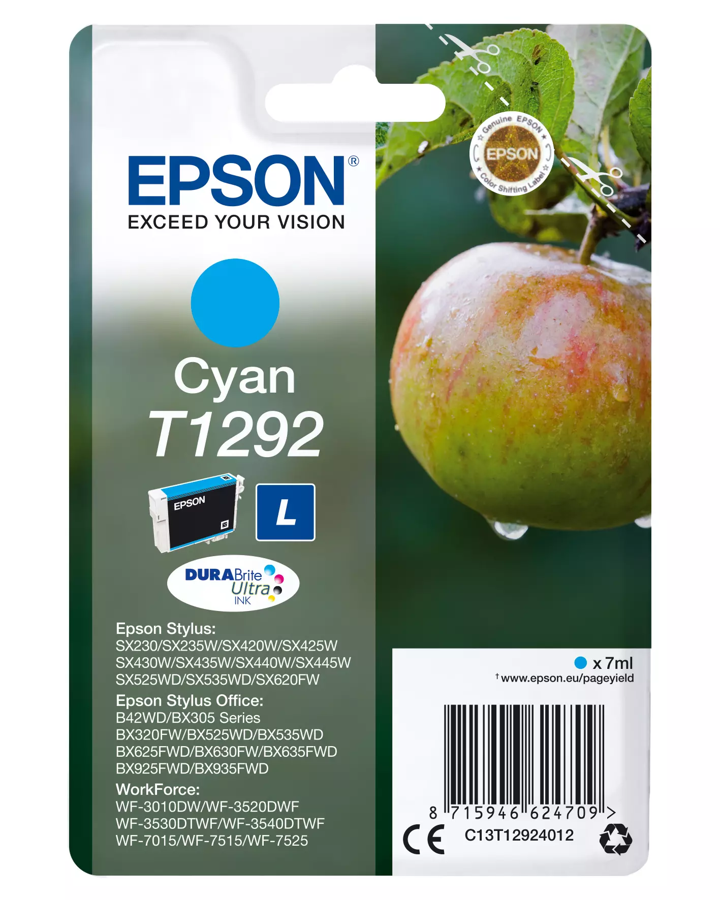 &divide; Tinta original epson t1292 cian c13t12924012 7ml