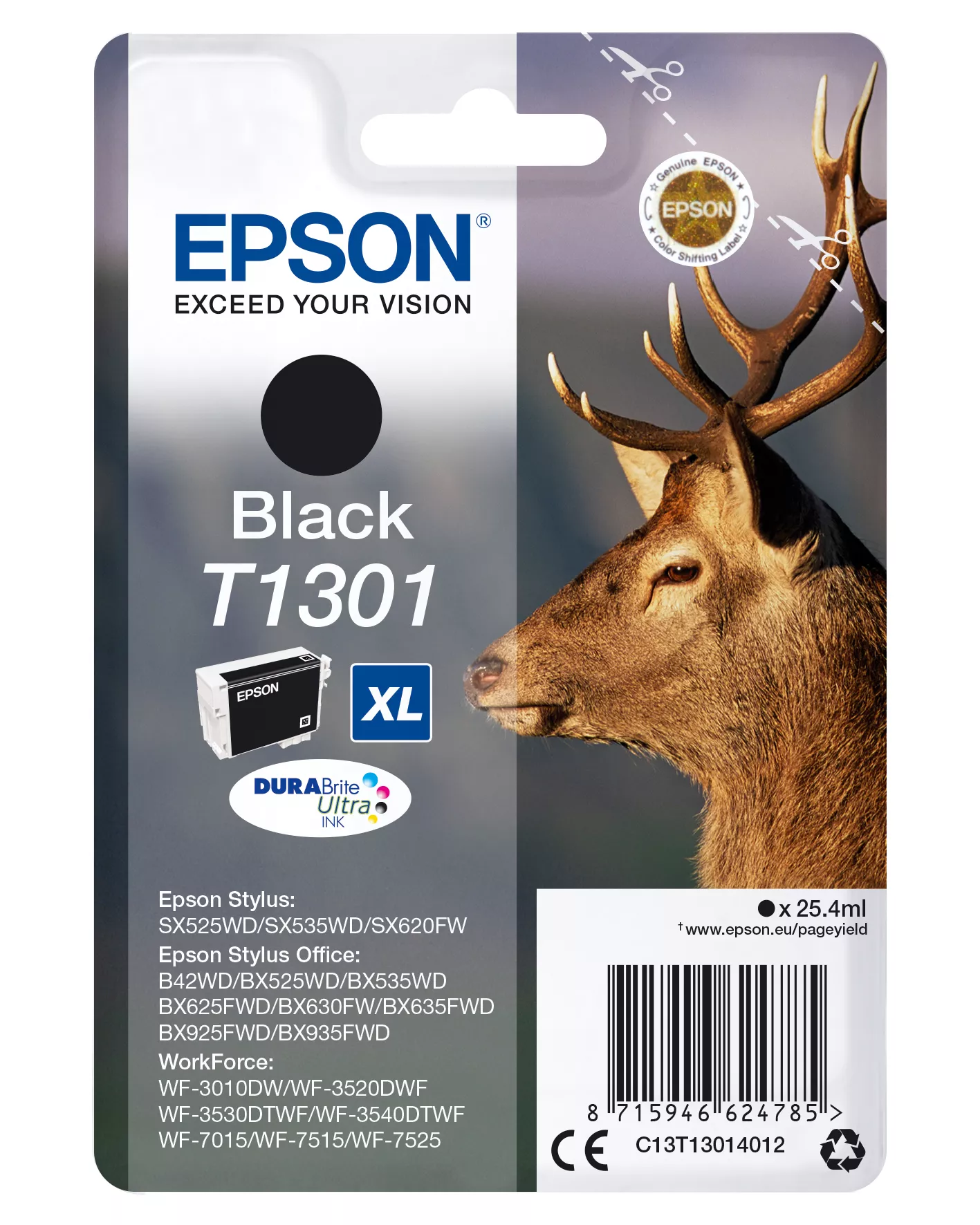 &divide; Tinta original epson t1301 negro c13t13014012 10.1ml