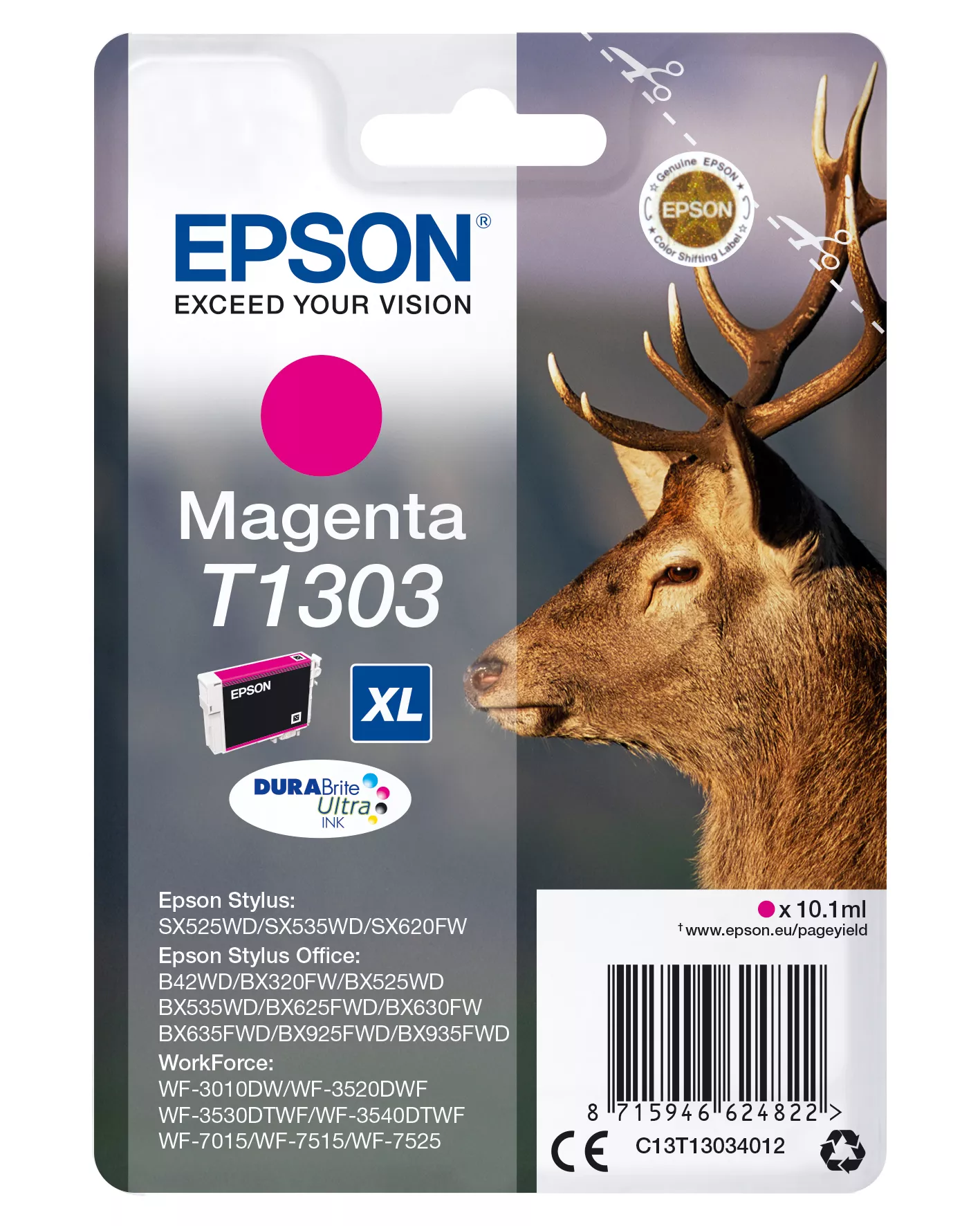 &divide; Tinta original epson t1303 magenta c13t13034012 10.1ml