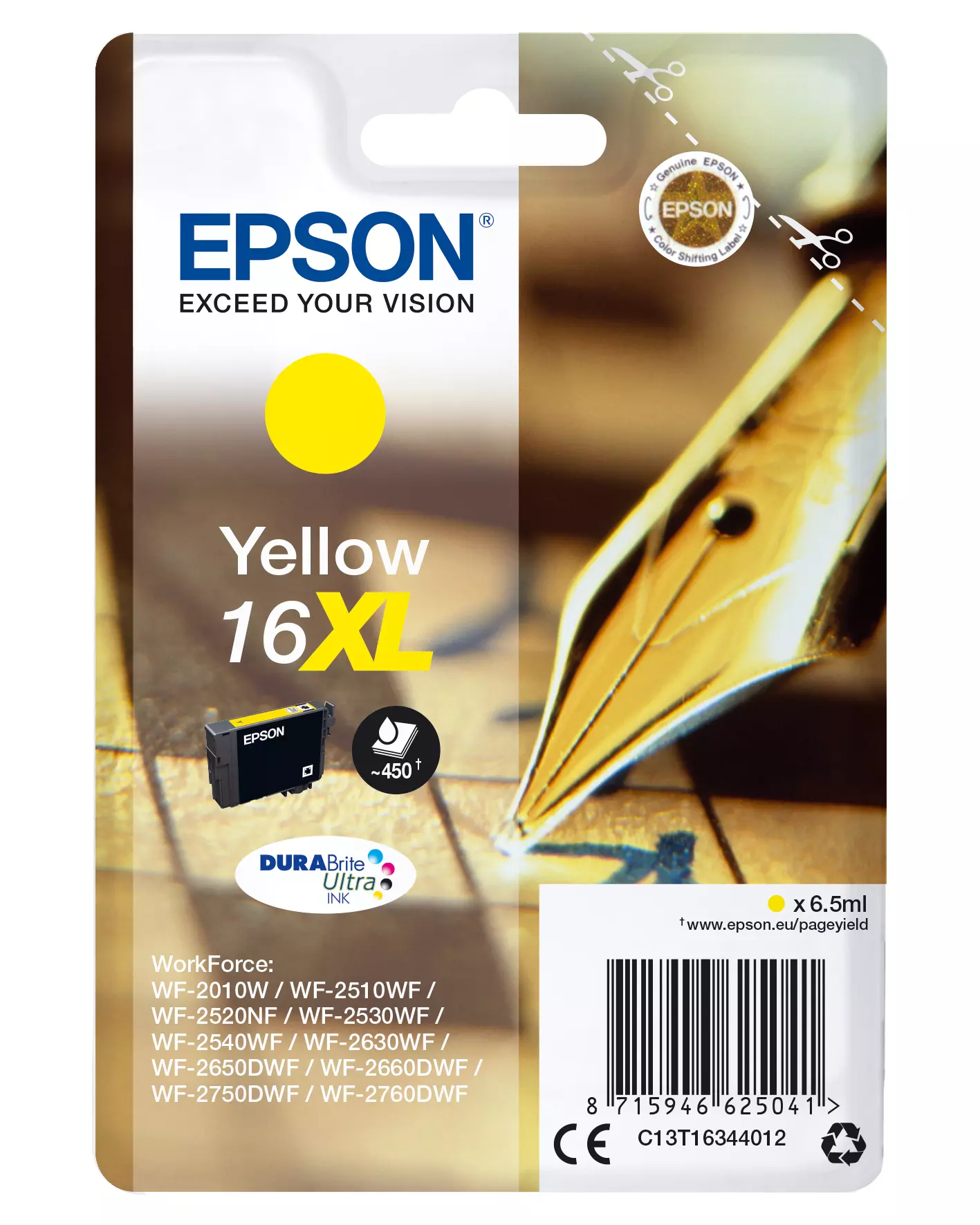 &divide; Tinta original epson t1634 xl amarillo c13t16344012 6.5ml