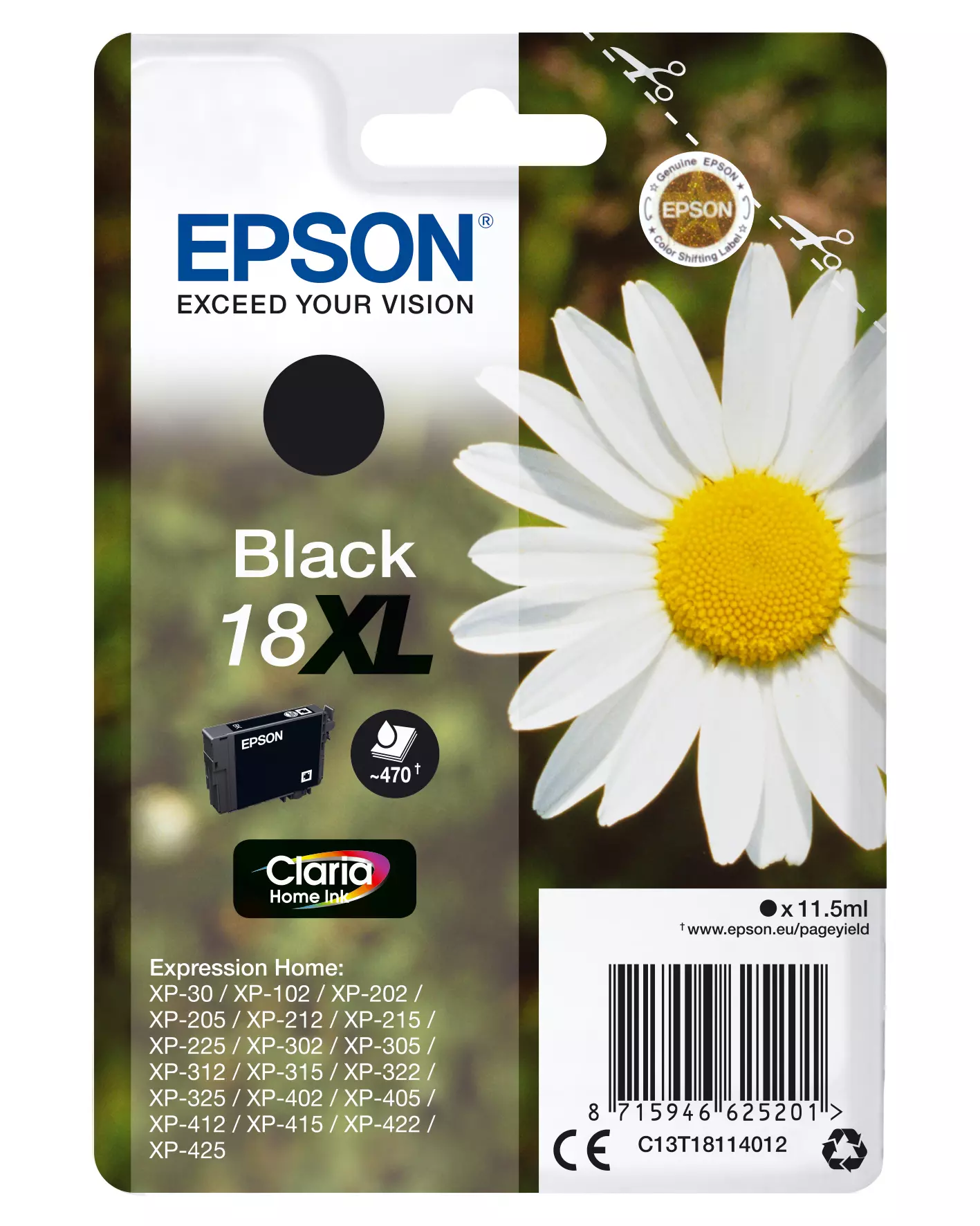 &divide; Tinta original epson t1811 xl negro c13t18114012 11.5ml