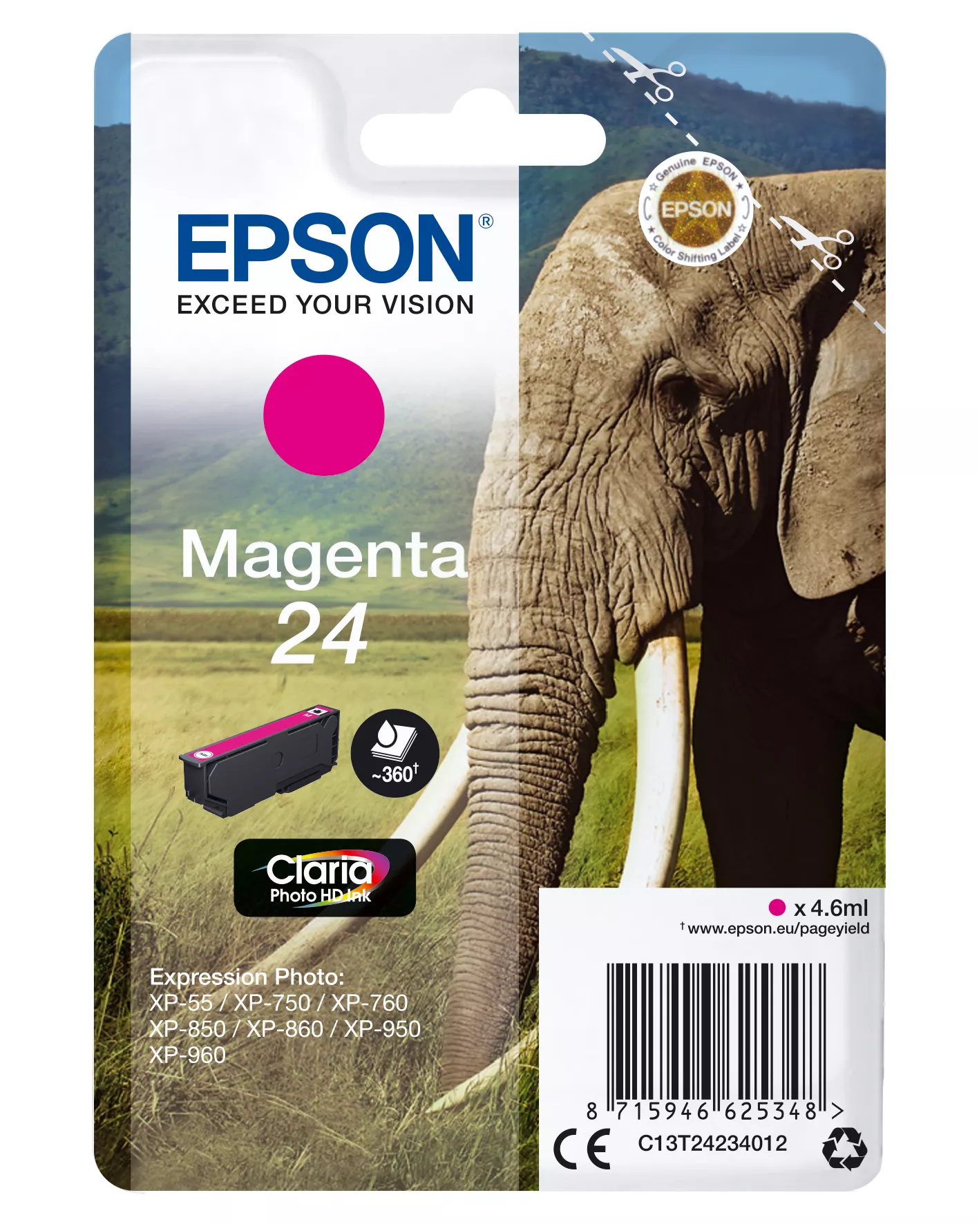 &divide; Tinta original epson t2423 magenta c13t24234012 4.6ml